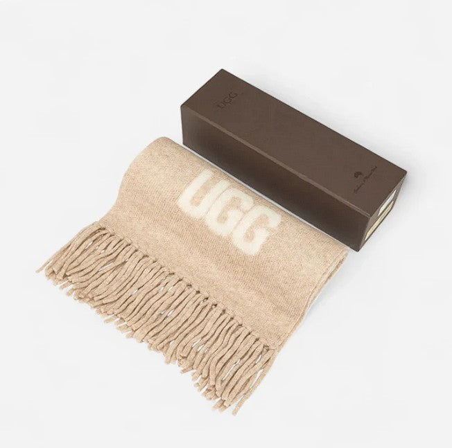 UGG 로고 캐시미어 스카프 OZC006 / UGG Logo Cashmere Aus Wool Woven Scarf