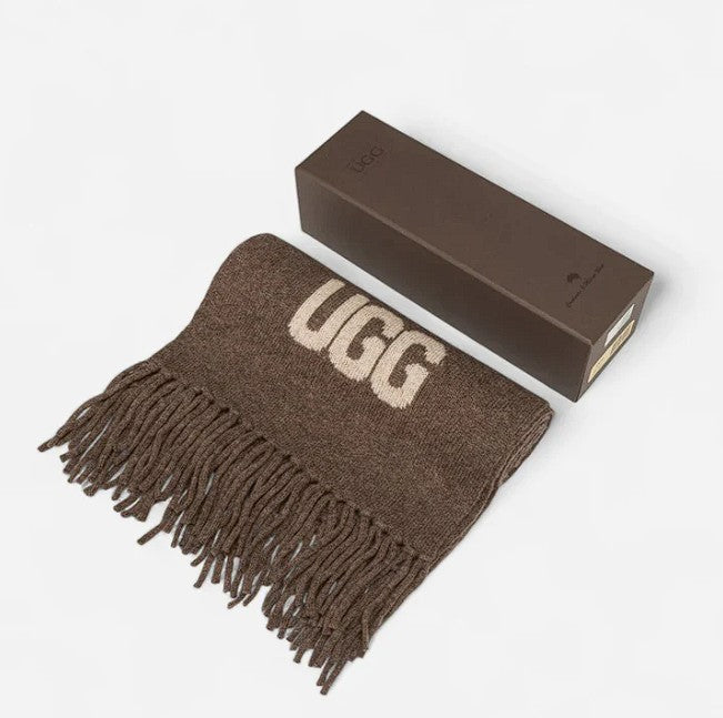 UGG 로고 캐시미어 스카프 OZC006 / UGG Logo Cashmere Aus Wool Woven Scarf