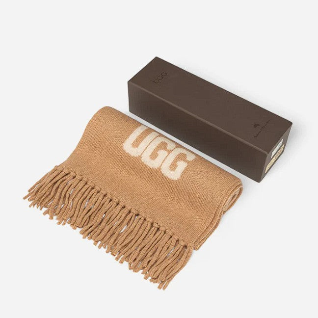 UGG 로고 캐시미어 스카프 OZC006 / UGG Logo Cashmere Aus Wool Woven Scarf