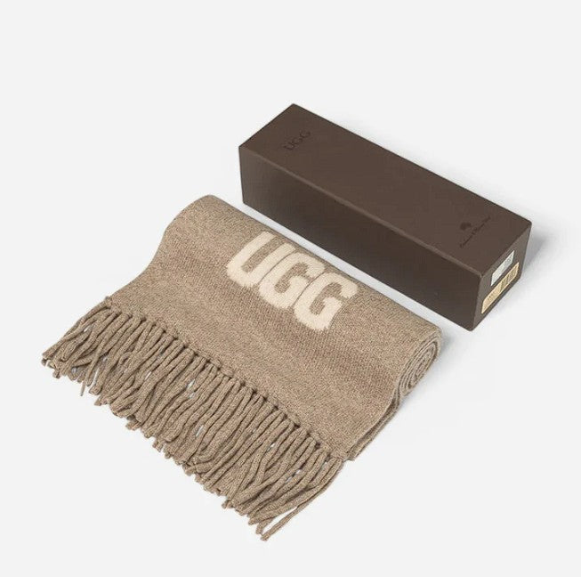 UGG 로고 캐시미어 스카프 OZC006 / UGG Logo Cashmere Aus Wool Woven Scarf