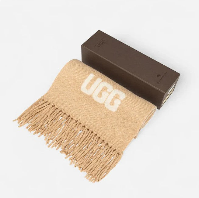 UGG 로고 캐시미어 스카프 OZC006 / UGG Logo Cashmere Aus Wool Woven Scarf