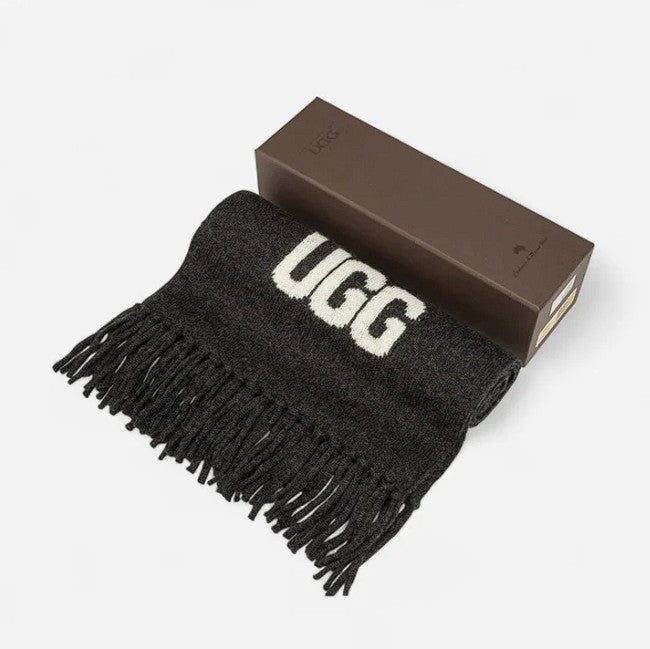 UGG 로고 캐시미어 스카프 OZC006 / UGG Logo Cashmere Aus Wool Woven Scarf